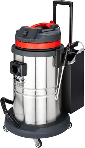 VIGOR Walnuss-Strahler, V7550, 31-teilig, Absaugschlauch Länge 2,5 m | 24140 g, 31-teilig, Strahlmittel ist mehrfach wiederzuverwenden, Druckluftbetrieb, empfohlener Betriebsdruck 6,3 bar