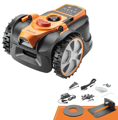 Lawnmaster OcuMow®16 Rasenmäher Roboter Mähroboter ohne Begrenzungskabel bis 300 m², Smarte Hindernisvermeidung, Smarte Hindernisvermeidung | Optik-Navigation | Auto-Ladestation | Verbotene-Zone