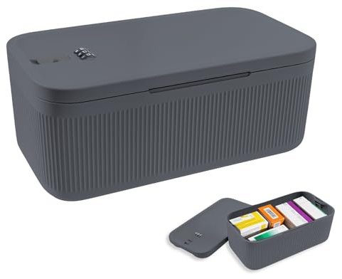 Abschliessbare Box mit Zahlenschloss, Robust Sicherer Aufbewahrungsbox | Medikamentenbox Abschließbar Materialien in Lebensmittelqualität, Verschließbare Box für Medikamente, Handy, Snacks