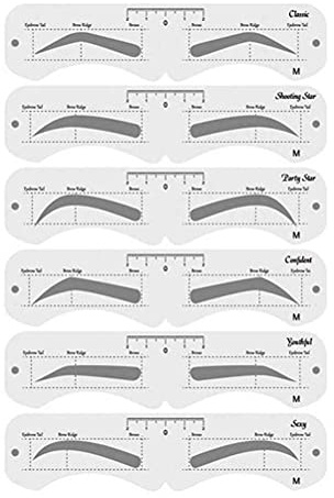 Dioche Kit Stencil per Sopracciglia, Modello per Sopracciglia PEVA Riutilizzabile a 24 Forme con Fascia Elastica, per Principianti e Professionisti (3)