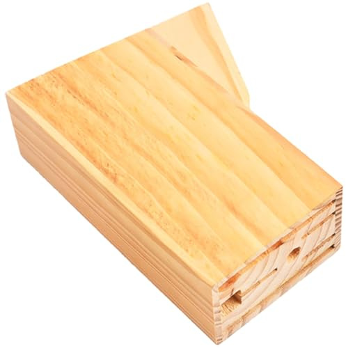 DEARMAMY Porta-Taglierini da Cucina in Legno Massello, Organizer Multifunzionale Supporto per Cutter e Forbici, Porta Utensili Salvaspazio per Uso Domestico, Base Stabile per Coltelli e