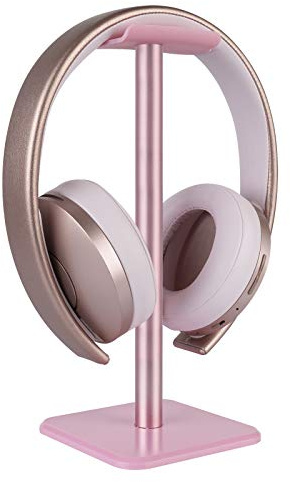 GEEKRIA Kopfhörerständer aus Aluminiumlegierung für Over-Ear-Kopfhörer, Gaming-Headset-Halter, Schreibtisch-Display-Aufhänger mit solider schwerer Basis, kompatibel mit Bose QC35, Studio3 (Rosa)