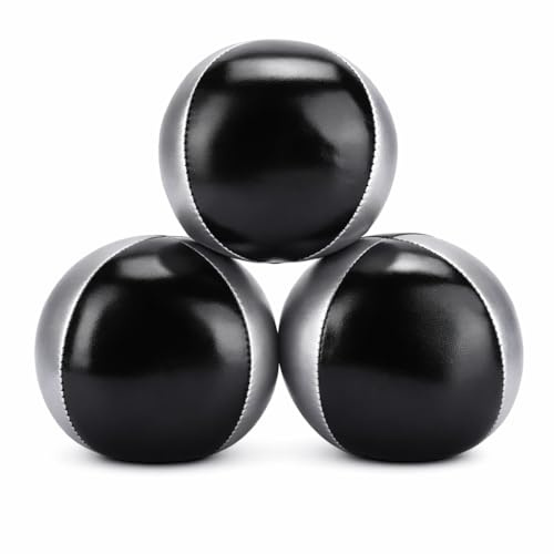 Alomejor Juggling Balls, Durable PU Leather Bean Bags 3PCS Set for Magicians Families Festival Party Entertainment
