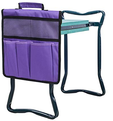 Jackallo Gartenhocker Garten Kniebank Storage Bag Tragbare Werkzeugtasche für Arbeiten um Haus und Garten (Violett)