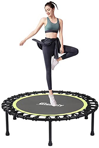 Gielmiy Fitness Trampolin Ø ca 101cm ，Outdoor/Indoor Mini Trampolin, Sprungtraining Aerobic Rebounder Trampolin，Gewicht bis 152kg