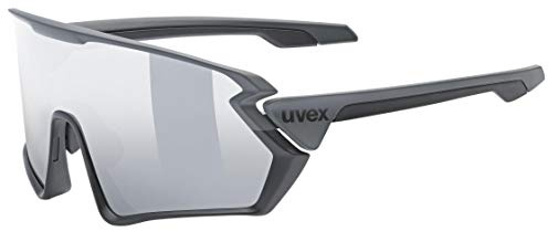 uvex sportstyle 231 - Sportbrille für Damen und Herren - 100% UVA-, B, C Schutz - druckfreier Sitz & perfekter Halt - black-grey matt/mirror silver - one size