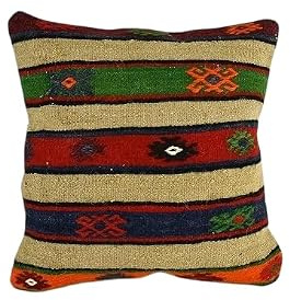 kelim kissen 40x40 cm handgefertigt kelim kissenbezug orientalische kissen kopfkissen viereckig dekorative bohemian kissenhülle dekokissen sofakissen zierkissen code 3688