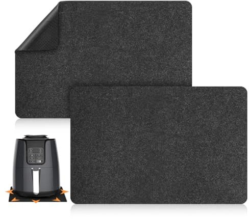 Aieve Heat Resistant Mat for Air Fryer, 2 Pcs Kitchen Heat Protector Mat with Appliance Sliders Function for Ninja Air Fryer, COSORI, Tower, Coffee Maker, Microwave