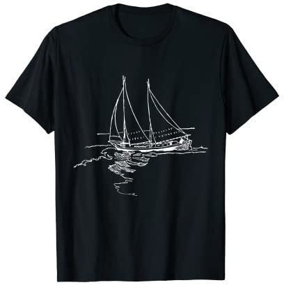 Zweimaster Segelboot unter Segeln, Kapitän Skipper Segel T-Shirt