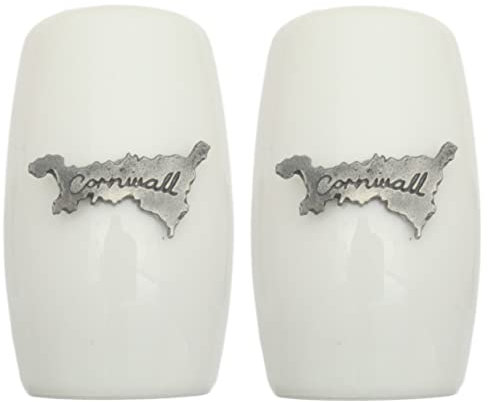Cornwall China Salt and Pepper Shakers Cruet Set Modern White CSP 440