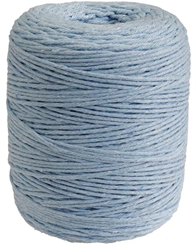 DéVa Makramee Garn - 2mm x 300m Länge - Makramee Band aus 100% Baumwolle hellblau