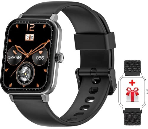 FeipuQu Montre de fitness IP68 étanche avec oxymètre de pouls (Spo2) moniteur de fréquence cardiaque podomètre chronomètre, météo, température corporelle, activité Tracker pour Android iOS