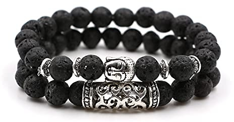 Buddhistiskt Buddha-armband natursten yoga armband för kvinnor män vulkanisk sten tigeröga pärlor armband, vulkanisk sten