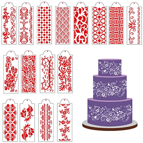 Floral Cake Lace Templates - Hollow Lace Cookie Fondant Dessert Edges, Side Decorating Templates, Cake Stencils, Cakes Decorating Stencil Floral Hollow Cookie Fondant Dessert Template
