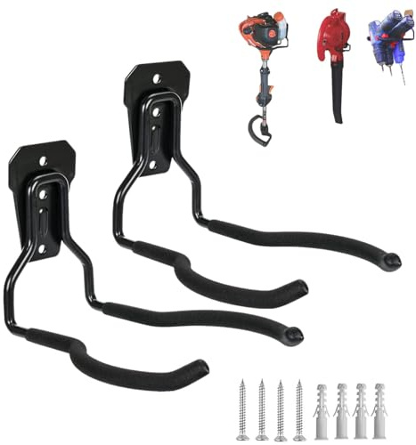Falezern Wandhalterung Motorsensen, 2 Stücke freischneider aufhänger, Rasentrimmer Aufhänger, Wandhalter für Freischneider, motorsense halterung, Rasentrimmerhalter für Garagentrimmer, Gartengeräte.