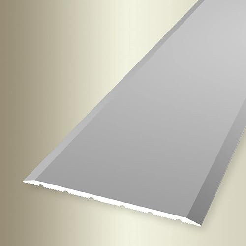 PROVISTON | Övergångsprofil | Bredd: 80 mm | Höjd: 0–99 mm | Längd: 2 700 mm | eloxerad aluminium | slät | silver | självhäftande