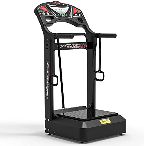 PANSHUN Vibration Plate Exercise Machine, Whole Body Workout Super Large Vibration Platform Support 400 lbs with Resistance Band Cardio Training Weight Loss Equipment for Women Home (black)