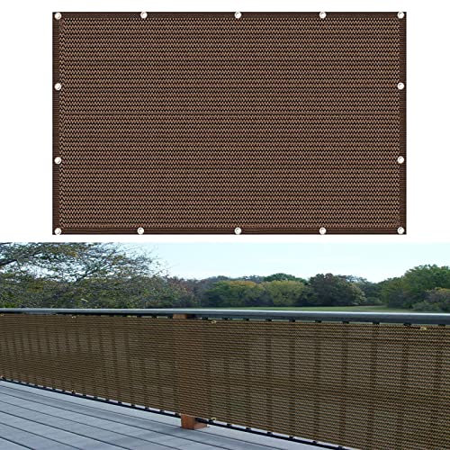 Balkon Sichtschutz Balkonabdeckung 85 x 700 cm Sonnenschutz atmungsaktiv Balkonverkleidung blickdichte mit Kabelbinder Ohne Bohren für Garten Balkon Terrasse Outdoor, Braun