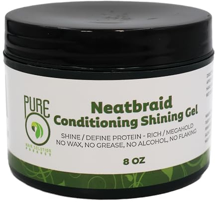 Pure O Hair Solution Product Neatbraid Conditioning Shining Gel 8 Oz (Pack of 1)