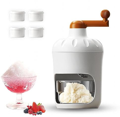 HAZARA Machine Glace Pilee Portable, Livré avec 4 Moules à GlaçOns, Slush Ice Maker Lame éPaissie,Plus D'éConomie De Travail, Brise Glace à Main, Convient pour Cuisine,Bar,Voyage