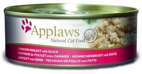 Applaws Nassfutter für Katzen, 24 Dosen x 70 g, verschiedene Geschmacksrichtungen, ältere Kätzchen, alle Altersgruppen (Huhn und Ente)