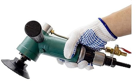 DDNGEJ Pufferpolierer, Wachsgerät, Nassluft-Steinpolierer, pneumatische Wasserschleifer, 10.000 U/min, luftbetriebener Nassschleifer für Beton, Stein, Granit