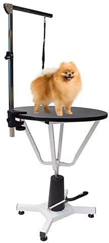 Hydraulischer Trimmtisch für Hunde Anhebbar und Drehbar Frisiertisch Hund Höhenverstellbar 68-90cm, MDF Platte und Gummiauflage für Alle Arten Von Haustieren