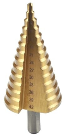 1 Stücke 4-32 4-42 Mm HSS Titanbeschichteter Stufenbohrer Bohren Elektrowerkzeuge Metall Hochgeschwindigkeitsstahl Holz Lochschneider Stufenkegelbohrer(4-42mm)