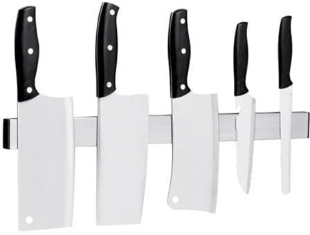 Barre aimantée à couteaux mural 50cm inox, Support à couteau de cuisine,porte couteau magnétique Bandeau suspension,