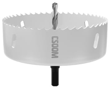 CSOOM Sega a tazza M42 BiMetall da 120 mm, bianca, per utensili di perforazione in legno, plastica, cartongesso e lamiera