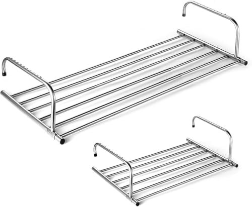 Toallero plegable de acero inoxidable para balcones y paredes, estante de secado extensible para radiador y tendedero ajustable 50 86 cm