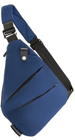 HUGH BUTLER - Sac de Voyage Antivol pour Homme - Plat Sur La Poitrine, Invisible Sous Une Veste - Sac Bandoulière, Élégant et Polyvalent - Messenger, de Taille, Ceinture - James - Bleu Marine