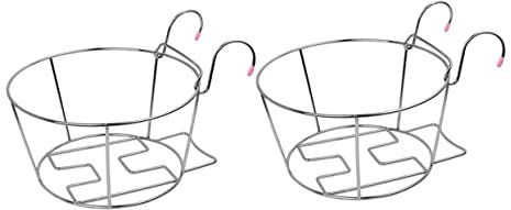 SEWOART Edelstahl 2 Stück Balkon Blumentopfhalter Hängeregal Für Garten Balkon Wohnzimmer Mit Rostfreiem Metallgestell Und Vielseitiger Aufhängung