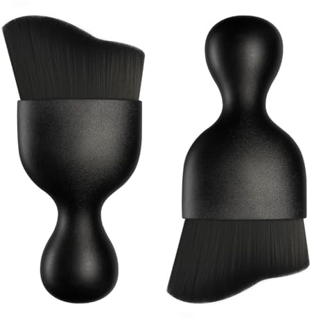 Wugauwor 2 Schwarz Auto Detailing Pinsel Set, Auto Reinigungsset Innenraum