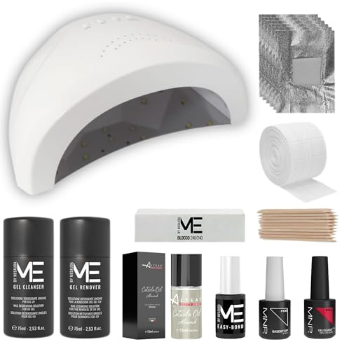 MesaudaME kit Semipermanente Unghie Gel Polish + Fornetto Led 48W - Kit Smalto Semipermanente Unghie New Formula Senza TPO + OMAGGIO ALTÉAX Olio Cuticole Mandorle + Accessori ed Istruzioni