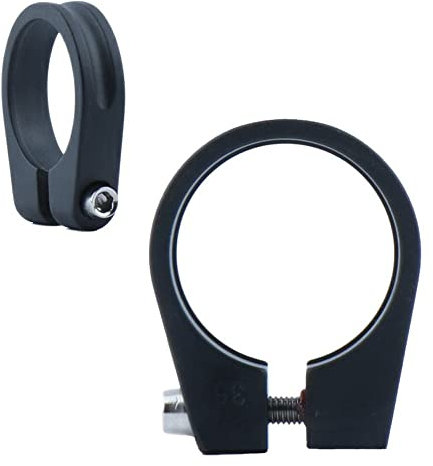 HESHUWEN Sattelklemme 1 Stück Superleichter Fahrradsitz Postklemme CNC Legierung Radfahren Sattelsitzpfostenklemme for 25.4 27.2 30.9 31,6 mm Fahrradstützpfahl Sattelklemme(Black 34.9mm)