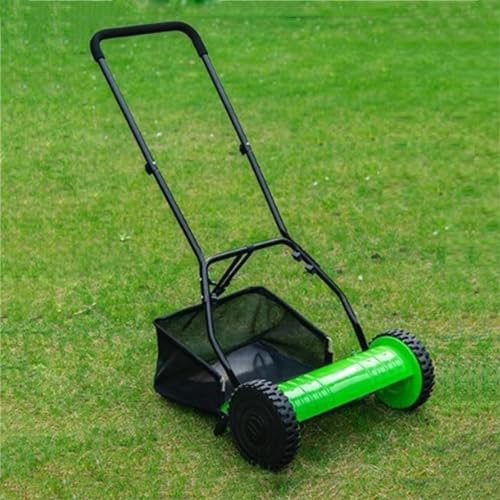 Tondeuse à gazon manuelle avec système de coupe à 5 lames, hauteur réglable et collecteur d'herbe pour un entretien efficace de la cour