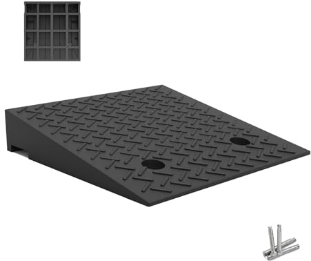 KXWOQ3ED Rampa di Gomma per Marciapiede, Rampa di Soglia di Altezza di Sollevamento di 9-21 cm, Rampa di Gradino per Veicolo Moto Carrozzine Biciclette Carrello Scooter(50x50x14cm)