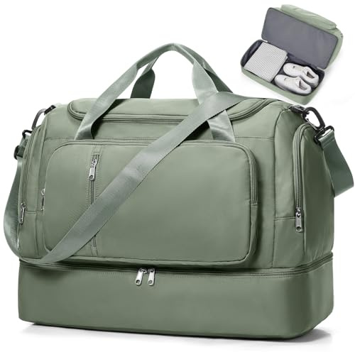 Travel Duffle Bag with Shoes Compartment,Overnight Weekender Bags for Women