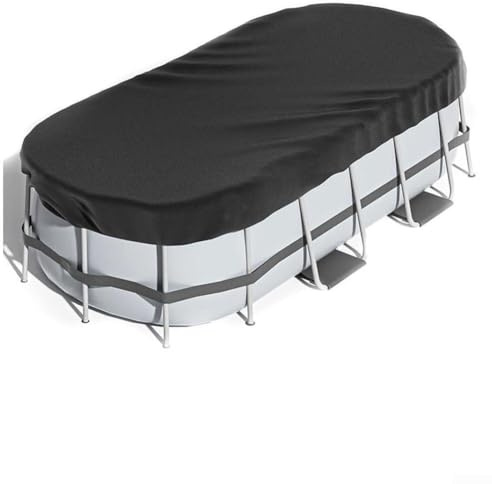 Bâche de piscine ovale en tissu Oxford résistant aux déchirures, idéale pour l'hiver pour piscine hors sol (2,4 x 4,3 m)