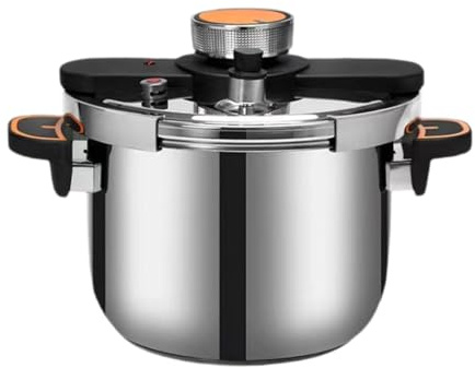 predolo Stainless Steel Pressure Cooker Cooking Pot Single Hand Locking Gas Kitchen Soup Stewpot Pressure Pot for Home Camping Family, 4L