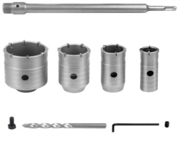 FuxFuis 6 PCS Jeu de Scie Cloche Beton, Forets à Béton 30/40/50/68mm Mèche de Forage en Béton avec Manche Rond de 320 mm sds Trépan Béton pour Ciment Pierre Mur Carotteuse