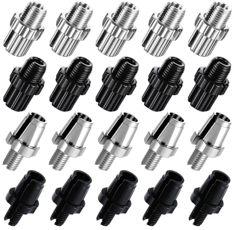 FdcLixuvol 20 Stück Fahrradbremse Einstellschraube M7 M10 Bremshebel Regler Schrauben Aluminiumlegierung Bike Bremszug Stellschraube für Rennrad MTB Mountainbike Fahrrad (Schwarz und Silber)