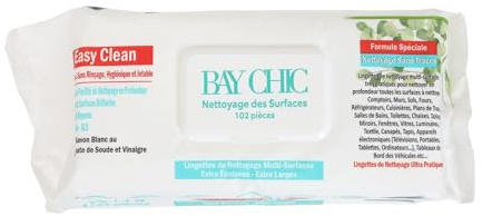 Lingettes de Nettoyage Multi-Surfaces Easy Clean Lot de 2 Paquets de 102 Pièces Extra Larges - Extra Epaisses Nettoyage Sans Traces