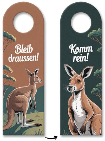 Bleib draussen Komm rein Känguru Türhänger lustiger Türanhänger mit Spruch für humorvolle Botschaften