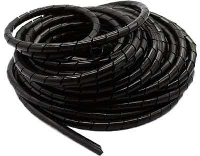 Styire 13 Meters Black Spiral Cable Management Tube for 3D Printers Polyethylene Wire Hose Cables Guard Cover(ID 8mm)