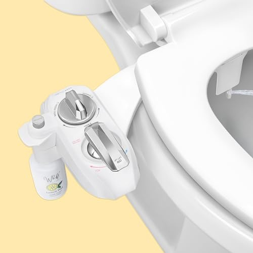 WHIFT 320 Bidet Dual Nozzle, Built-In Deodorizing Spray, Warm Water, Non-Electric Bidet Attachment For Toilet Seat, Easy Slide-In Install, Rear & Feminine Wash, LUXE Bidet (Chrome)