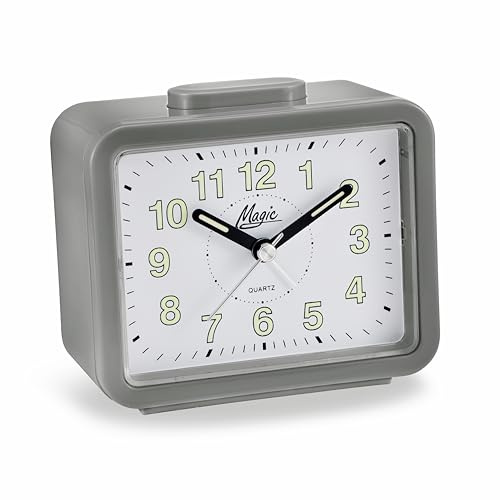 Atlanta Glockenwecker lauter Klingel Alarm Licht Quarz - 2195/4 (Grau)