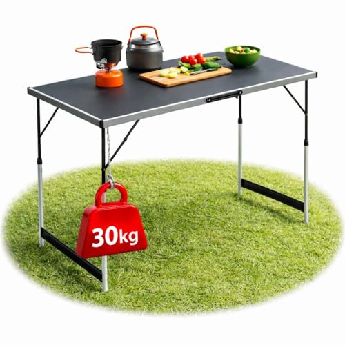Stabiler Multifunktionstisch 100x60cm höhenverstellbar klappbarer Tisch | Campingtisch, Tapeziertisch, Klapptisch, Markttisch, Gartentisch & Buffettisch – belastbar bis 30 KG