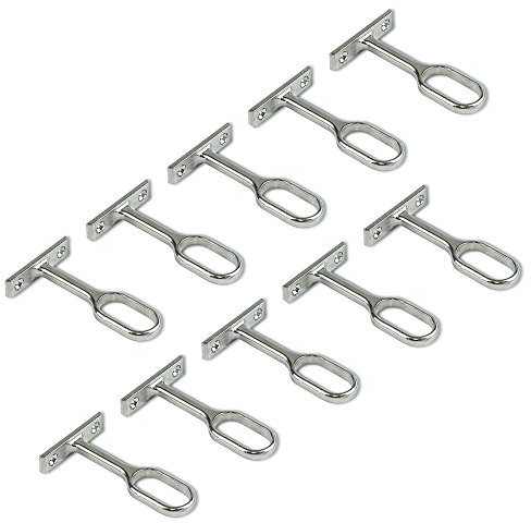 Emuca 7061007 Mittige Stütze für ovale Kleiderschrank Stange, Zamak 10 Stück, Vernickelt